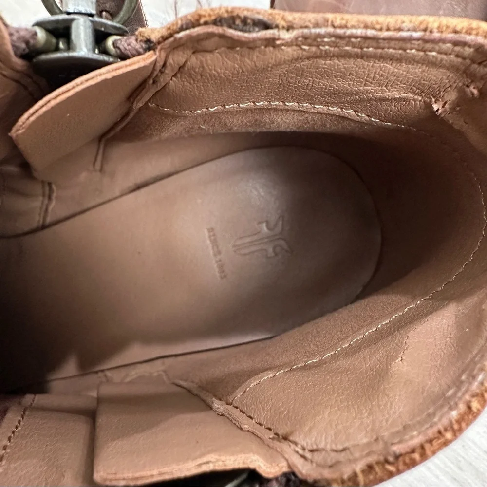 Women's Brown Leather Ankle Booties with Side Zip